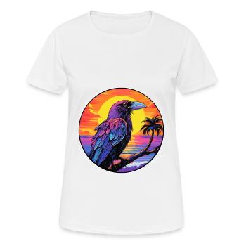 Crow Colorful Watercolor Cartoon Kawaii Animal - Women's Breathable T-Shirt - white - Front - AI Model Female 172 dark (172cm)