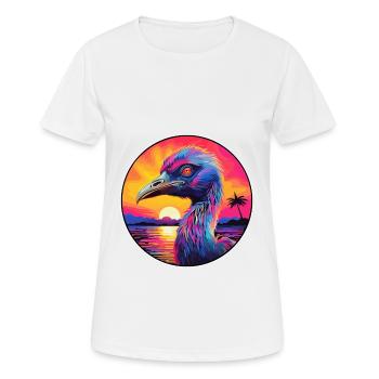 Cassowary Colorful Watercolor Cartoon Kawaii Pet - Women's Breathable T-Shirt - white - Front - AI Model Female 172 dark (172cm)