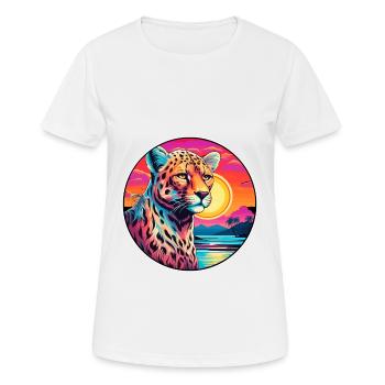 Cheetah Colorful Watercolor Cartoon Kawaii Animal - Women's Breathable T-Shirt - white - Front - AI Model Female 172 dark (172cm)