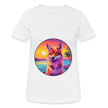 Coyote Colorful Watercolor Cartoon Kawaii Animal - Women's Breathable T-Shirt - white - Front - AI Model Female 172 dark (172cm)