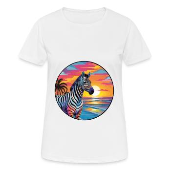 Zebra buntes Aquarell Cartoon Kawaii Tier - Frauen T-Shirt atmungsaktiv - Weiß - Vorne - AI Model Female 172 dark (172cm)