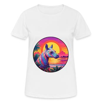 Tapir Colorful Watercolor Cartoon Kawaii Animal - Women's Breathable T-Shirt - white - Front - AI Model Female 172 dark (172cm)