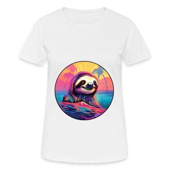 Faultier buntes Aquarell Cartoon Kawaii Tier - Frauen T-Shirt atmungsaktiv - Weiß - Vorne - AI Model Female 172 dark (172cm)