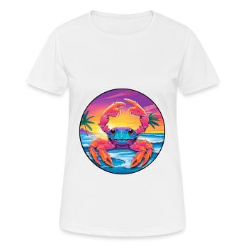 Crab Colorful Watercolor Cartoon Kawaii Animal - Women's Breathable T-Shirt - white - Front - AI Model Female 172 dark (172cm)
