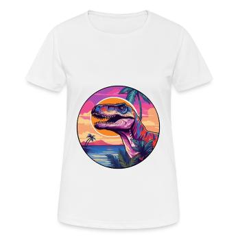 Dinosaurier buntes Aquarell Cartoon Kawaii Tier - Frauen T-Shirt atmungsaktiv - Weiß - Vorne - AI Model Female 172 dark (172cm)