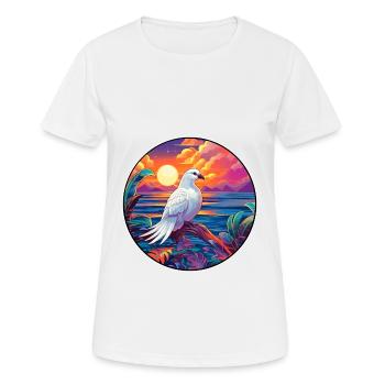 Dove Colorful Watercolor Cartoon Kawaii Animal - Women's Breathable T-Shirt - white - Front - AI Model Female 172 dark (172cm)