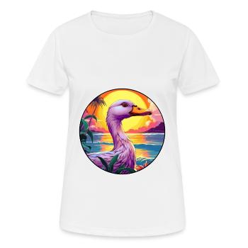 Duck Colorful Watercolor Cartoon Kawaii Animal - Women's Breathable T-Shirt - white - Front - AI Model Female 172 dark (172cm)