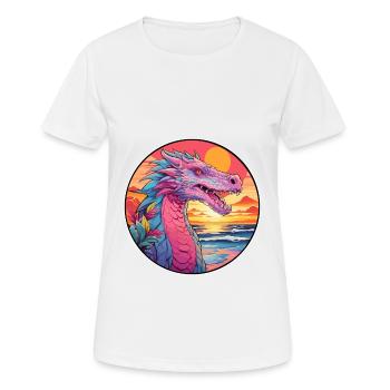 Drache Buntes Aquarell Cartoon Kawaii Tier - Frauen T-Shirt atmungsaktiv - Weiß - Vorne - AI Model Female 172 dark (172cm)
