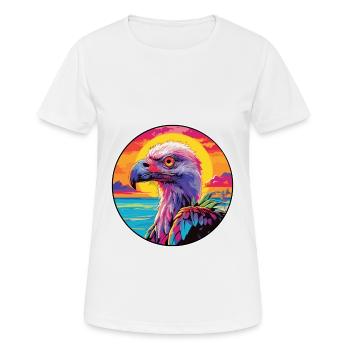 vautour coloré aquarelle dessin animé Kawaii Animal - T-shirt respirant Femme - blanc - Devant - AI Model Female 172 dark (172cm)