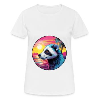 Skunk Coloré Aquarelle Dessin Animé Kawaii Animal - T-shirt respirant Femme - blanc - Devant - AI Model Female 172 dark (172cm)