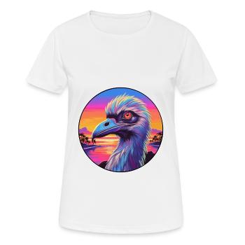 Emu Colorful Watercolor Cartoon Kawaii Animal - Women's Breathable T-Shirt - white - Front - AI Model Female 172 dark (172cm)
