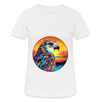 Falcon Colorful Watercolor Cartoon Kawaii Animal - Women's Breathable T-Shirt - white - Front - AI Model Female 172 dark (172cm)