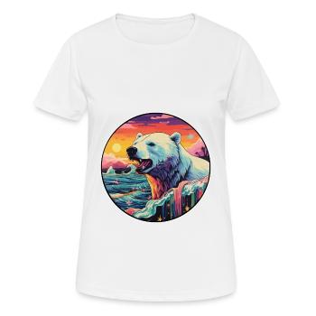 Polar Bear Colorful Watercolor Cartoon Kawaii Pet - Women's Breathable T-Shirt - white - Front - AI Model Female 172 dark (172cm)