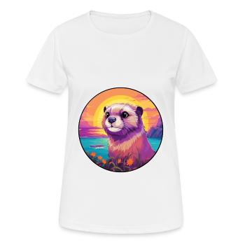 Gopher Colorful Watercolor Cartoon Kawaii Animal - Women's Breathable T-Shirt - white - Front - AI Model Female 172 dark (172cm)