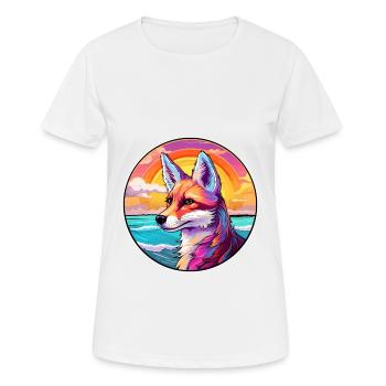 Fox Colorful Watercolor Cartoon Kawaii Animal - Women's Breathable T-Shirt - white - Front - AI Model Female 172 dark (172cm)