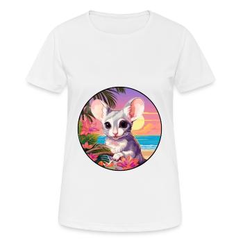 Maus Buntes Aquarell Cartoon Kawaii Tier - Frauen T-Shirt atmungsaktiv - Weiß - Vorne - AI Model Female 172 dark (172cm)