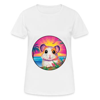 Hamster Buntes Aquarell Cartoon Kawaii Tier - Frauen T-Shirt atmungsaktiv - Weiß - Vorne - AI Model Female 172 dark (172cm)