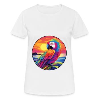 Papagei Buntes Aquarell Cartoon Kawaii Tier - Frauen T-Shirt atmungsaktiv - Weiß - Vorne - AI Model Female 172 dark (172cm)