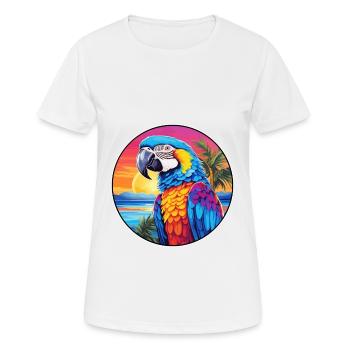 Papagei Buntes Aquarell Cartoon Kawaii Tier - Frauen T-Shirt atmungsaktiv - Weiß - Vorne - AI Model Female 172 dark (172cm)