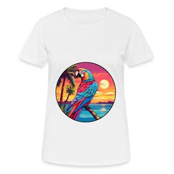 Papagei Buntes Aquarell Cartoon Kawaii Tier - Frauen T-Shirt atmungsaktiv - Weiß - Vorne - AI Model Female 172 dark (172cm)