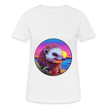 Igel Buntes Aquarell Cartoon Kawaii Tier - Frauen T-Shirt atmungsaktiv - Weiß - Vorne - AI Model Female 172 dark (172cm)