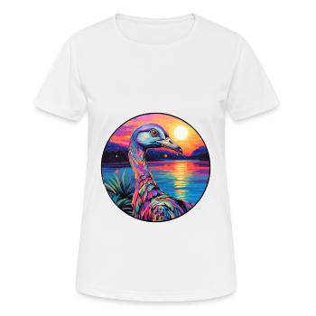 Pintade Aquarelle Coloré Dessin Animé Kawaii Pet - T-shirt respirant Femme - blanc - Devant - AI Model Female 172 dark (172cm)