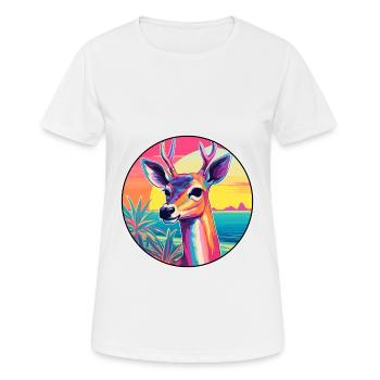 Impala Buntes Aquarell Cartoon Kawaii Tier - Frauen T-Shirt atmungsaktiv - Weiß - Vorne - AI Model Female 172 dark (172cm)