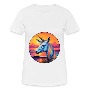 Oryx coloré aquarelle dessin animé Kawaii Animal - T-shirt respirant Femme - blanc - Devant - AI Model Female 172 dark (172cm)