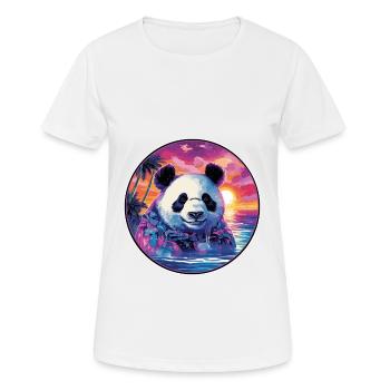 Panda Buntes Aquarell Cartoon Kawaii Tier - Frauen T-Shirt atmungsaktiv - Weiß - Vorne - AI Model Female 172 dark (172cm)