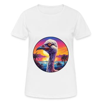 Strauß buntes Aquarell Cartoon Kawaii Tier - Frauen T-Shirt atmungsaktiv - Weiß - Vorne - AI Model Female 172 dark (172cm)