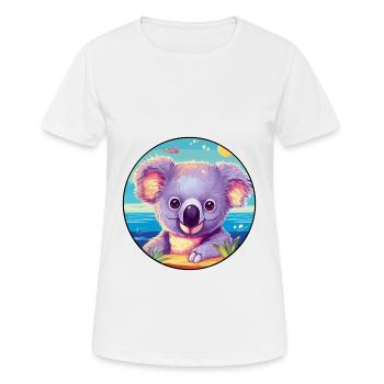 Koala Colorful Watercolor Cartoon Kawaii Animal - Women's Breathable T-Shirt - white - Front - AI Model Female 172 dark (172cm)