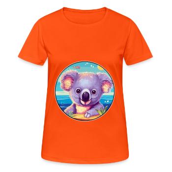 Koala Buntes Aquarell Cartoon Kawaii Tier - Frauen T-Shirt atmungsaktiv - Neonorange - Vorne - AI Model Female 172 dark (172cm)