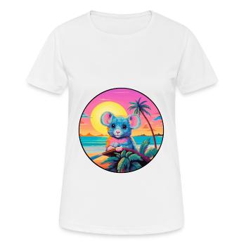 Maus Buntes Aquarell Cartoon Kawaii Tier - Frauen T-Shirt atmungsaktiv - Weiß - Vorne - AI Model Female 172 dark (172cm)