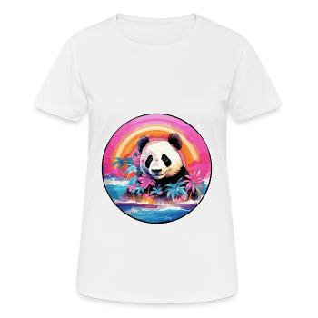 Panda Colorful Watercolor Cartoon Kawaii Animal - Women's Breathable T-Shirt - white - Front - AI Model Female 172 dark (172cm)