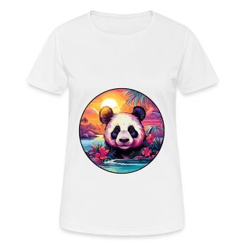 Panda Colorful Watercolor Cartoon Kawaii Animal - Women's Breathable T-Shirt - white - Front - AI Model Female 172 dark (172cm)