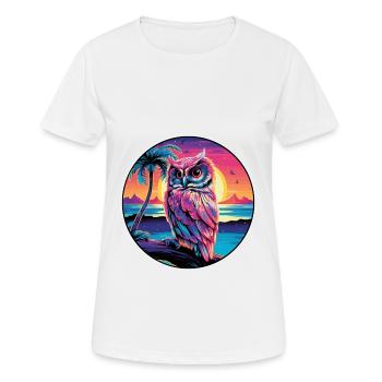 Owl Colorful Watercolor Cartoon Kawaii Animal - Women's Breathable T-Shirt - white - Front - AI Model Female 172 dark (172cm)