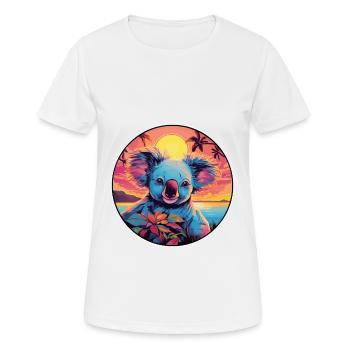 Koala Colorful Watercolor Cartoon Kawaii Animal - Women's Breathable T-Shirt - white - Front - AI Model Female 172 dark (172cm)