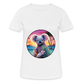 Koala Colorful Watercolor Cartoon Kawaii Animal - Women's Breathable T-Shirt - white - Front - AI Model Female 172 dark (172cm)