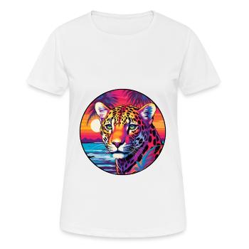 Leopard Colorful Watercolor Cartoon Kawaii Animal - Women's Breathable T-Shirt - white - Front - AI Model Female 172 dark (172cm)