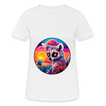 Lemur Colorful Watercolor Cartoon Kawaii Animal - Women's Breathable T-Shirt - white - Front - AI Model Female 172 dark (172cm)