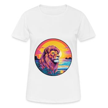 Lion Colorful Watercolor Cartoon Kawaii Animal - Women's Breathable T-Shirt - white - Front - AI Model Female 172 dark (172cm)