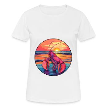 Lobster Colorful Watercolor Cartoon Kawaii Animal - Women's Breathable T-Shirt - white - Front - AI Model Female 172 dark (172cm)