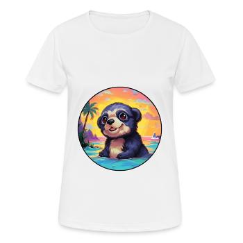 Mole Colorful Watercolor Cartoon Kawaii Animal - Women's Breathable T-Shirt - white - Front - AI Model Female 172 dark (172cm)