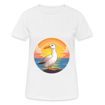 Albatross Colorful Watercolor Cartoon Kawaii Pet - Women's Breathable T-Shirt - white - Front - AI Model Female 172 dark (172cm)