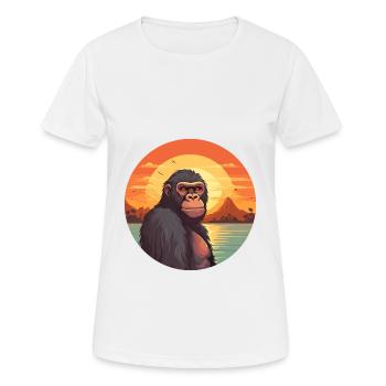Affe buntes Aquarell Cartoon Kawaii Tier - Frauen T-Shirt atmungsaktiv - Weiß - Vorne - AI Model Female 172 dark (172cm)