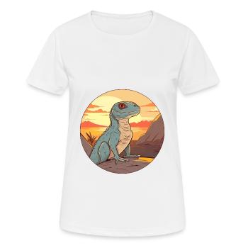 Basilisk Colorful Watercolor Cartoon Kawaii Animal - Women's Breathable T-Shirt - white - Front - AI Model Female 172 dark (172cm)