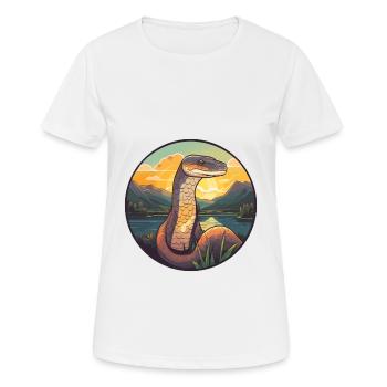 Anaconda Colorful Watercolor Cartoon Kawaii Animal - Women's Breathable T-Shirt - white - Front - AI Model Female 172 dark (172cm)
