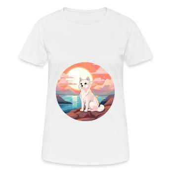 Polarfuchs Bunte Aquarell-Karikatur Kawaii Haustier - Frauen T-Shirt atmungsaktiv - Weiß - Vorne - AI Model Female 172 dark (172cm)