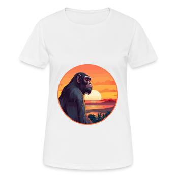 Bonobo Colorful Watercolor Cartoon Kawaii Animal - Women's Breathable T-Shirt - white - Front - AI Model Female 172 dark (172cm)