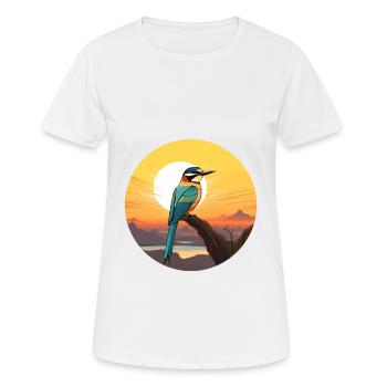 Guêpier coloré aquarelle dessin animé kawaii animal de compagnie - T-shirt respirant Femme - blanc - Devant - AI Model Female 172 dark (172cm)